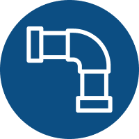 pipe icon on a blue background
