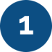 white number 1 on blue circle