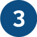 white number 3 on blue circle