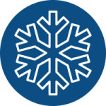 snowflake icon on a blue background