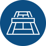 tennis court icon on blue background